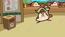 a cartoon of a man standing in front of a poster that says 3 days without incident