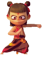 a cartoon character with a g on his forehead is standing in a karate pose