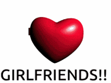 a picture of two hearts with the words " girlfriends " on the bottom