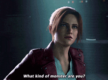 Resident Evil Claire Redfield GIF - Resident Evil Claire Redfield What Kind Of Monster Are You GIFs