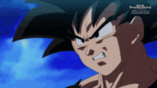 a close up of a cartoon character with the words super dragon ball heroes on the bottom