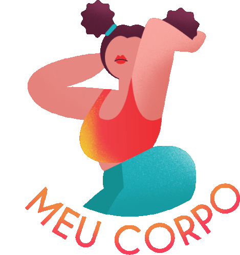 Curvy Girl Says My Body In Portuguese Sticker - Proudly Me Meu Corpo My Body Stickers