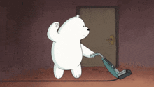 We Bare Bears Ice Bear GIF - We Bare Bears Ice Bear Vacuum Cleaner GIFs