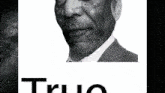 a black and white photo of a man with a beard and the word truo on the bottom