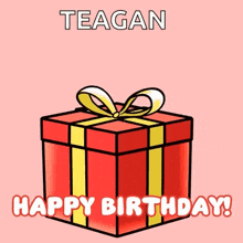 a birthday card for teagan with a cat in a box