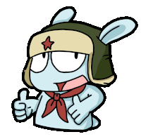 a cartoon of a rabbit wearing a helmet and giving a thumbs up