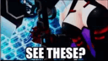 a picture of a cartoon character with the words see these below it