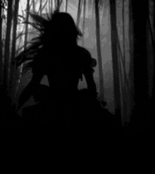 forest girl blackand white