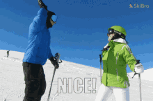 skibro skiing high five