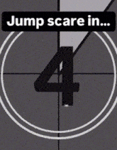 a sign that says jump scare in on a gray background