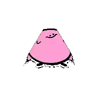 a cartoon drawing of a pink heart with a face on it on a white background .