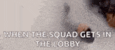 when the squad gets in the lobby , a person is laying in a bathtub .
