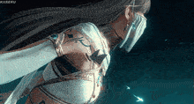 a woman with a butterfly on her back is shown in a video game by kiiseru