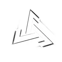 a white triangle with a shadow on it