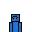 a blue cross with a face on it