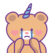 kawaii bear sad crying tears