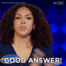 Good Answer Dominique GIF - Good Answer Dominique Family Feud Canada GIFs