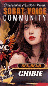 a poster for the sobat voice community shows a woman