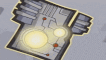 a cartoon drawing of a circuit board with a light inside of it .