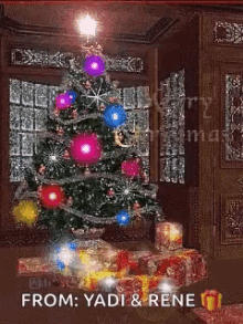 From Yadi And Rene Merry Christmas GIF - From Yadi And Rene Merry Christmas Christmas Tree GIFs