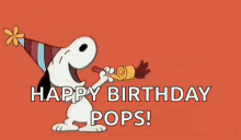 Happy Birthday Pops Snoopy GIF - Happy Birthday Pops Snoopy Celebrate GIFs