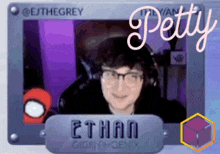 a picture of a person with the name ethan written on it