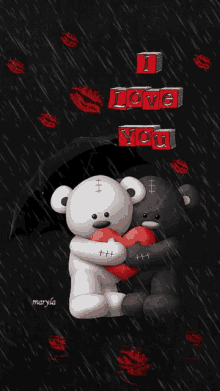 I Love You Teddy Bear GIF - I Love You Teddy Bear Rain GIFs