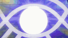 a white circle is surrounded by a purple circle