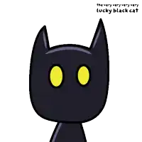 the very very very lucky black cat is holding a purple scarf