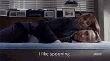 Spooning GIF - Blunt Talk Spooning Cuddle GIFs