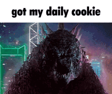 Godzilla Godzilla Cookie GIF - Godzilla Godzilla Cookie Godzilla Eat GIFs