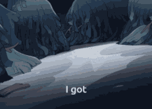 a cartoon scene with the words " i got " in white letters