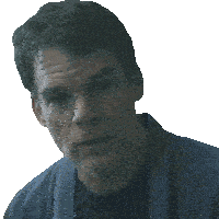 a man in a blue robe has the word no written on his face