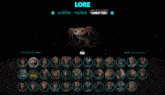a screenshot of a video game with the name lore on it