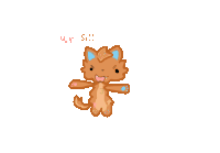 a drawing of a green cat with the words ur silly written on the bottom