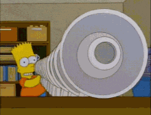 bart simpson from the simpsons is holding a megaphone