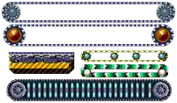 a bunch of different types of conveyor belts with gears on them