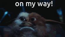 a picture of a baby yoda with the words on my way above it