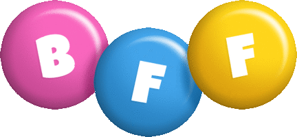 pink blue and yellow circles with the letter b and f on them