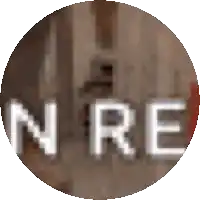 a circle with the word nre written in white letters