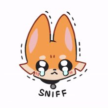 fox orange cute sniff crying