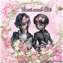 a picture of vani and eri with flowers and bows