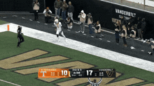 a football game between tennessee and vanderbilt with a score of 17 to 17