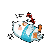 a cartoon drawing of a bird with the words " haha " written on it