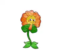 a cartoon drawing of a flower with a long tongue coming out of it 's mouth