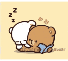 a cartoon of a teddy bear reading a book and dreaming about a toilet