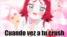 a picture of a girl with the words cuando vez a tu crush
