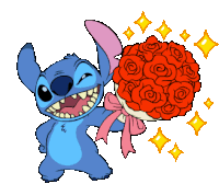 Lilo And Stitch Stitch Sticker - Lilo And Stitch Stitch Roses Stickers