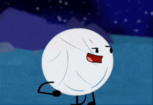 a cartoon character with a face and arms and legs