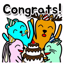 animal cute congrats congraturate celebrate